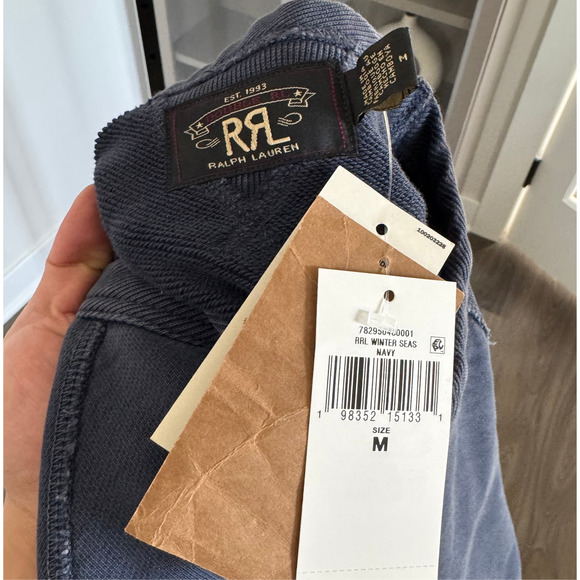 RRL Ralph Lauren Double RL Winter Seas V Sweatshirt M NEW Heavy Raglan Crewneck - Picture 5 of 6